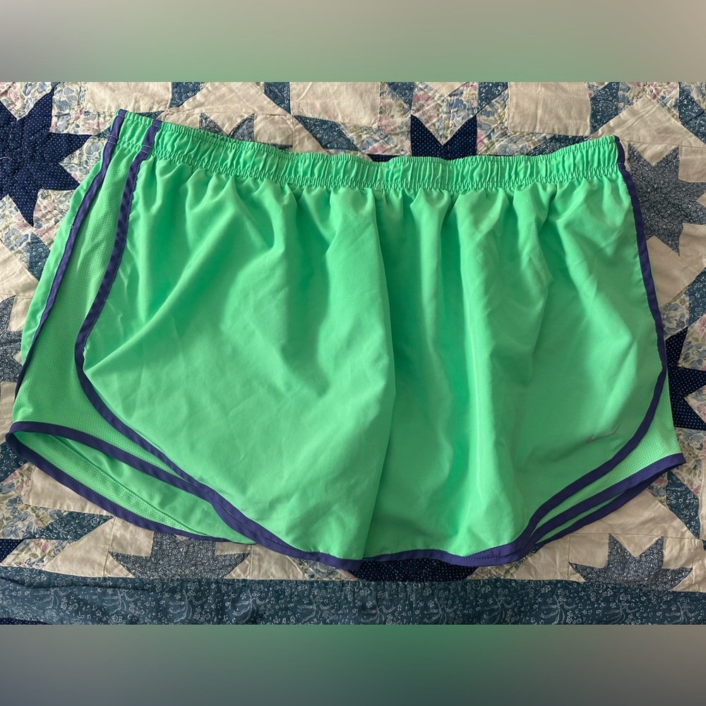 Nike Tempo 3X Mint Green and Navy Athletic Shorts